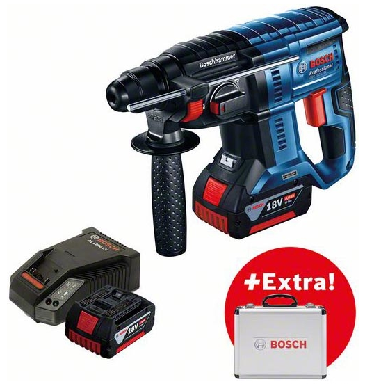 0615990L2R Перфоратор GBH 180-Li Professional, аккумуляторный и набор сверл SDS plus в кейсе