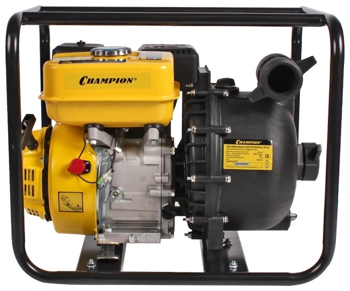 Мотопомпа CHAMPION GP55 (2" хим.жидкости 600л/мин 8/35м 7,5л/с 3,6л,23,8кг)